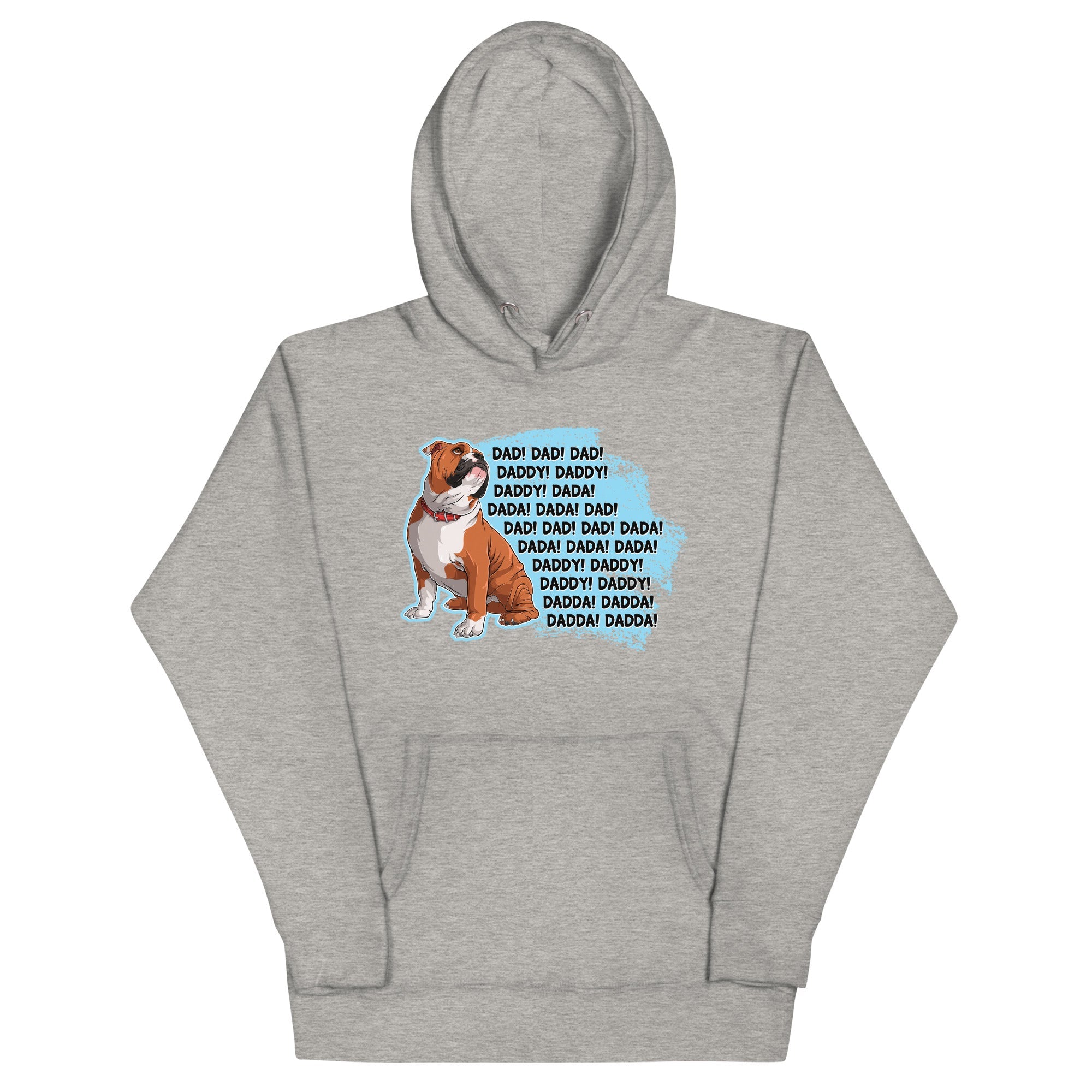 "Dad Daddy Dada" English Bulldog Unisex Hoodie | Red & White Colored