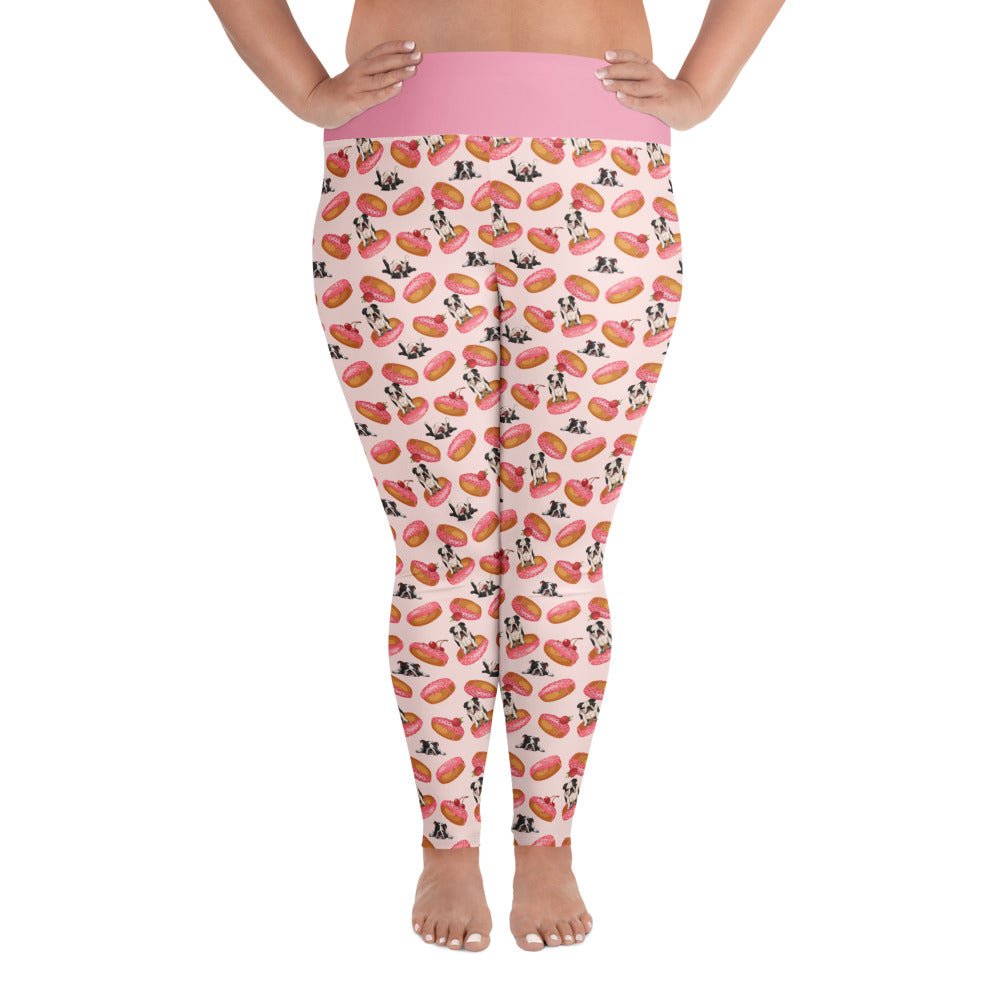Donuts & Bullies Plus Size Leggings | Black & White Colored