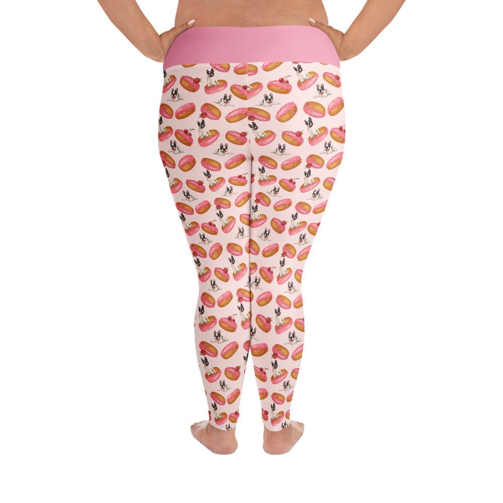 Donuts & Frenchies Plus Size Leggings | B&W Colored