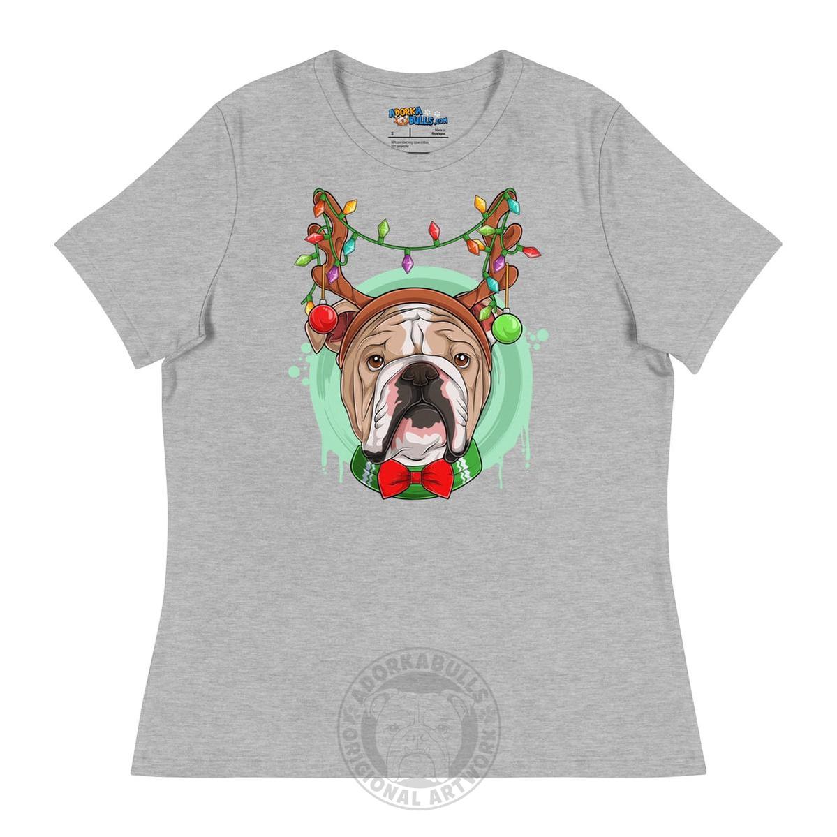 English Wearing Antlers & Christmas Lights Women&