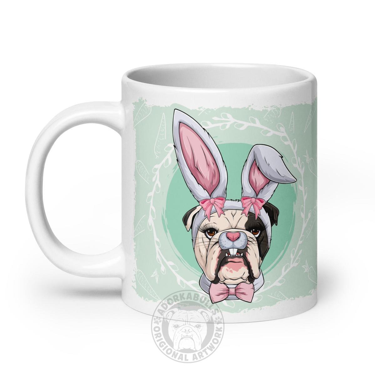 Female Easter Bulldog Mug (20oz) | B&W Colored