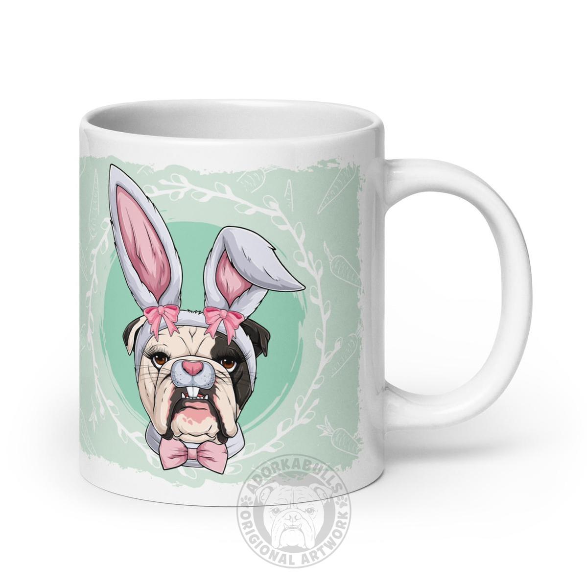 Female Easter Bulldog Mug (20oz) | B&W Colored