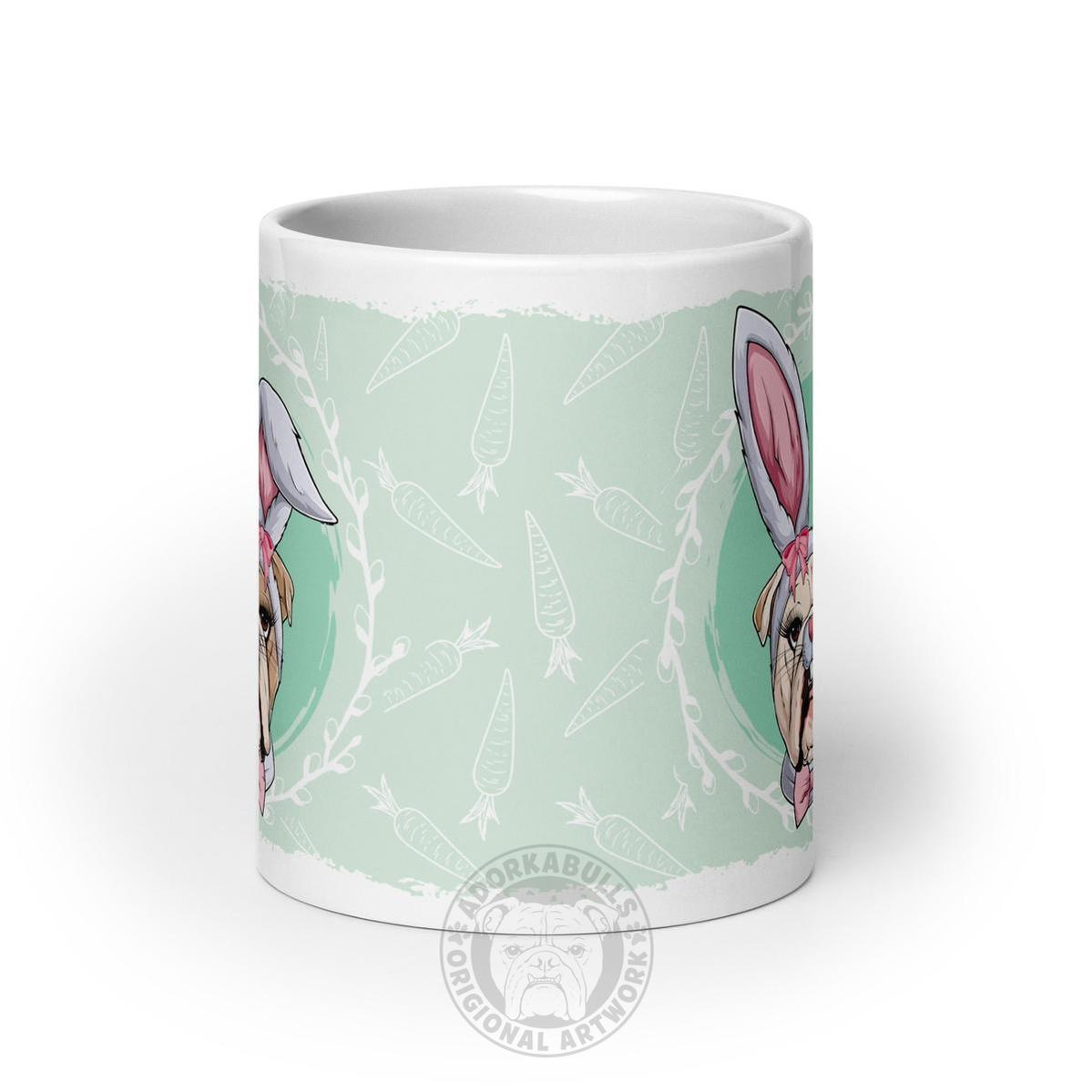 Female Easter Bulldog Mug (20oz) | Fawn & White Colored