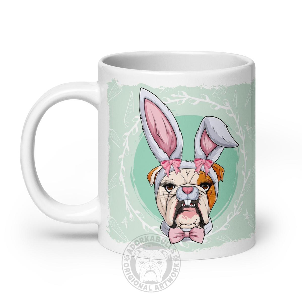 Female Easter Bulldog Mug (20oz) | Red & White Colored