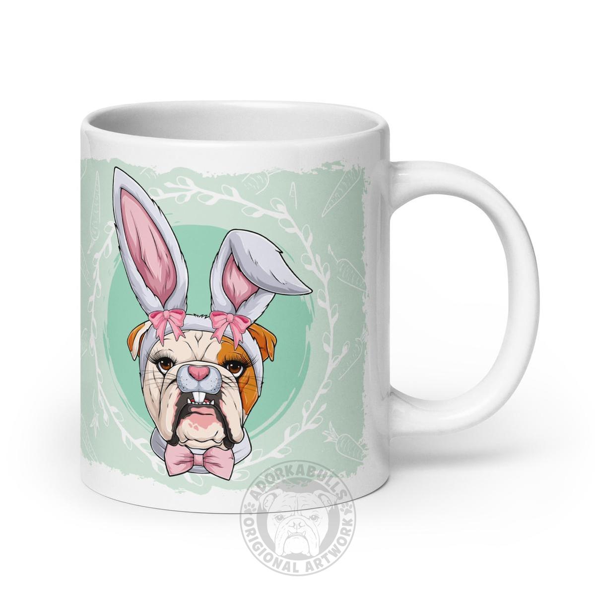 Female Easter Bulldog Mug (20oz) | Red & White Colored