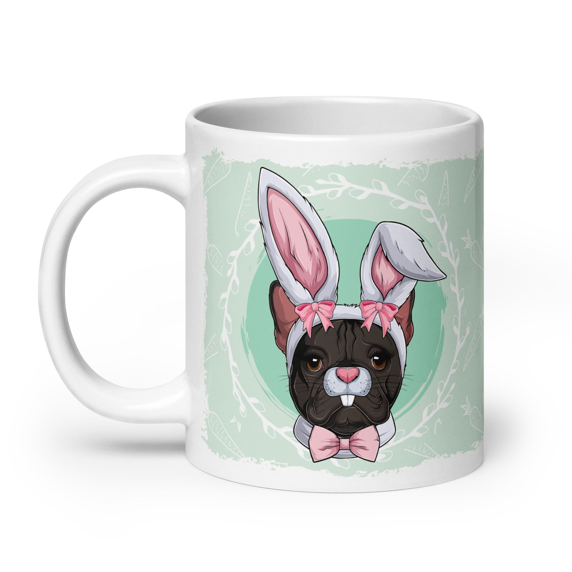 Female Easter Frenchie Mug (20oz) | B&W Colored