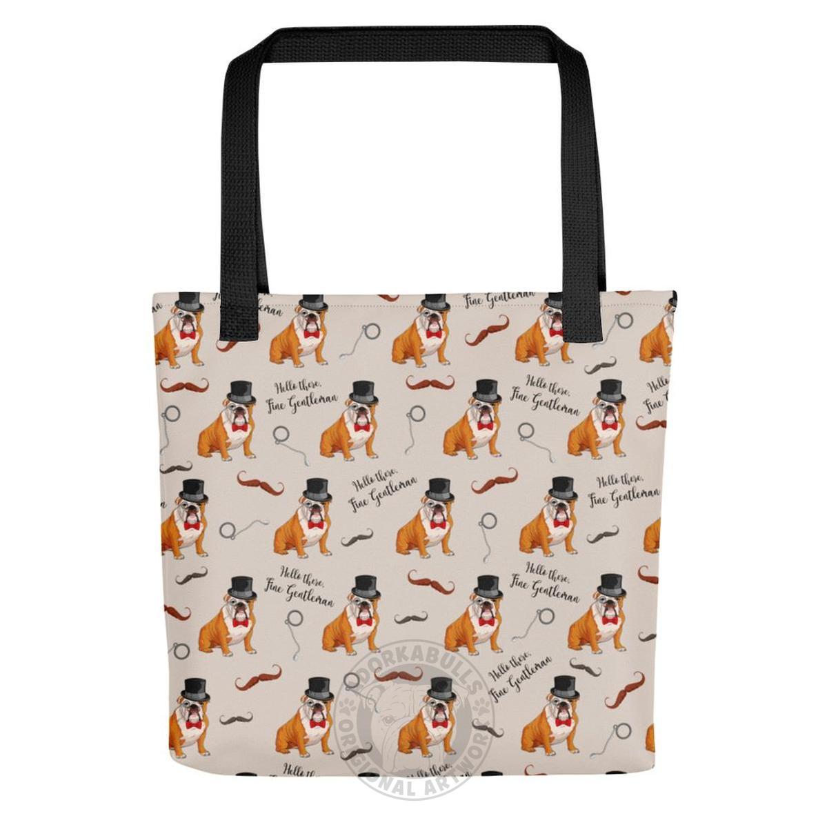 "Fine Gentleman" English Bulldog Tote Bag