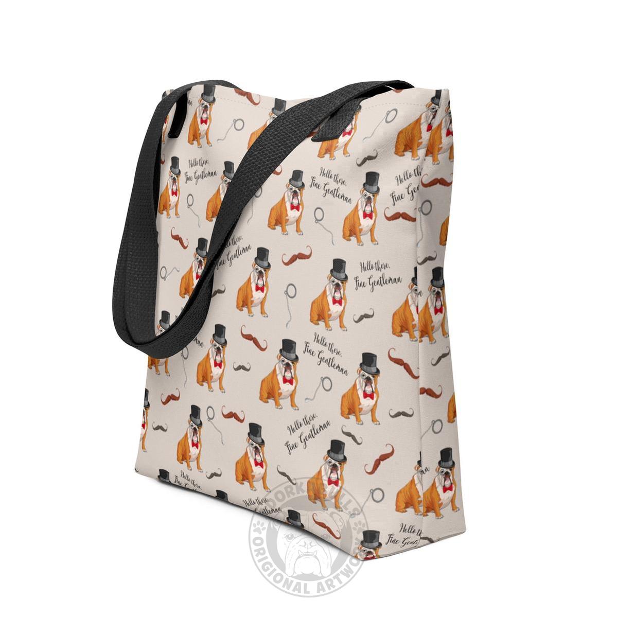 "Fine Gentleman" English Bulldog Tote Bag