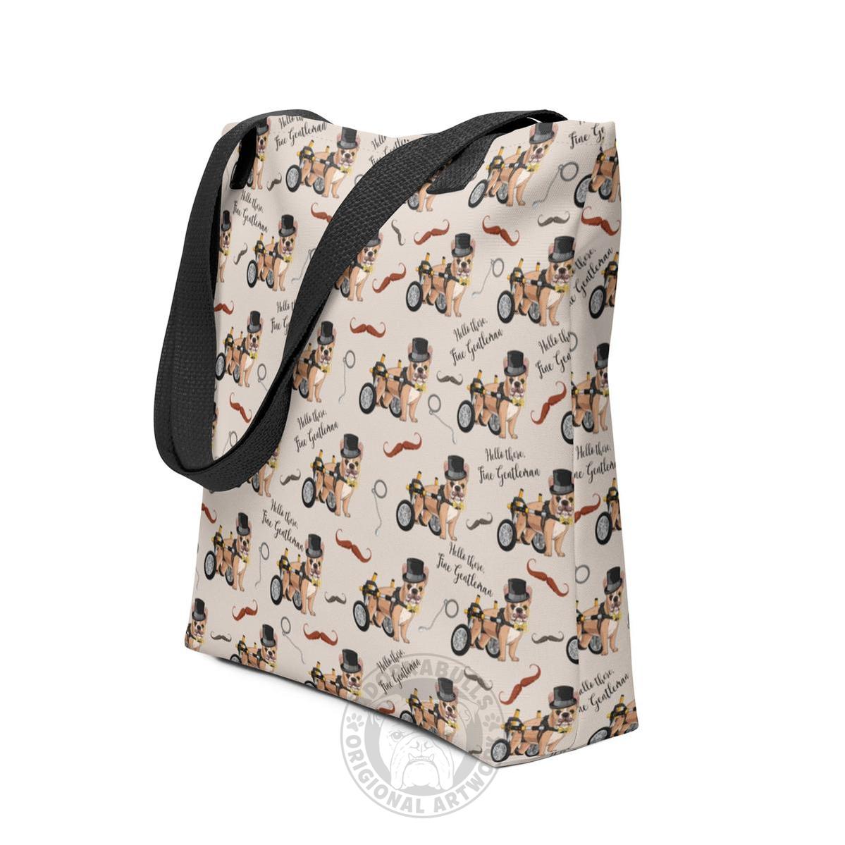 "Fine Gentleman" French Bulldog in Wheelchair Tote Bag