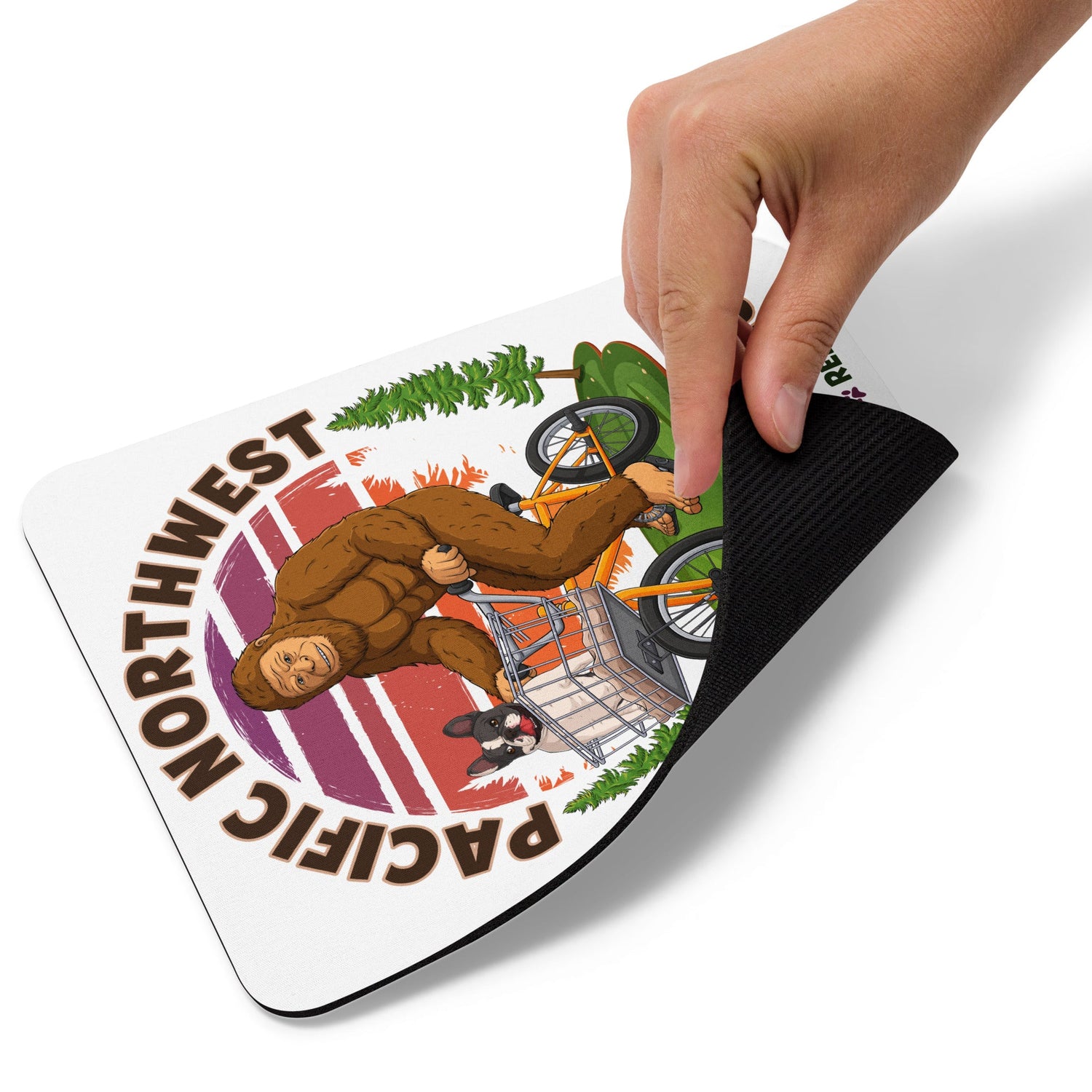 "Frenchies & Bigfoot" Pacific Northwest Bulldog Rescue Mouse pad