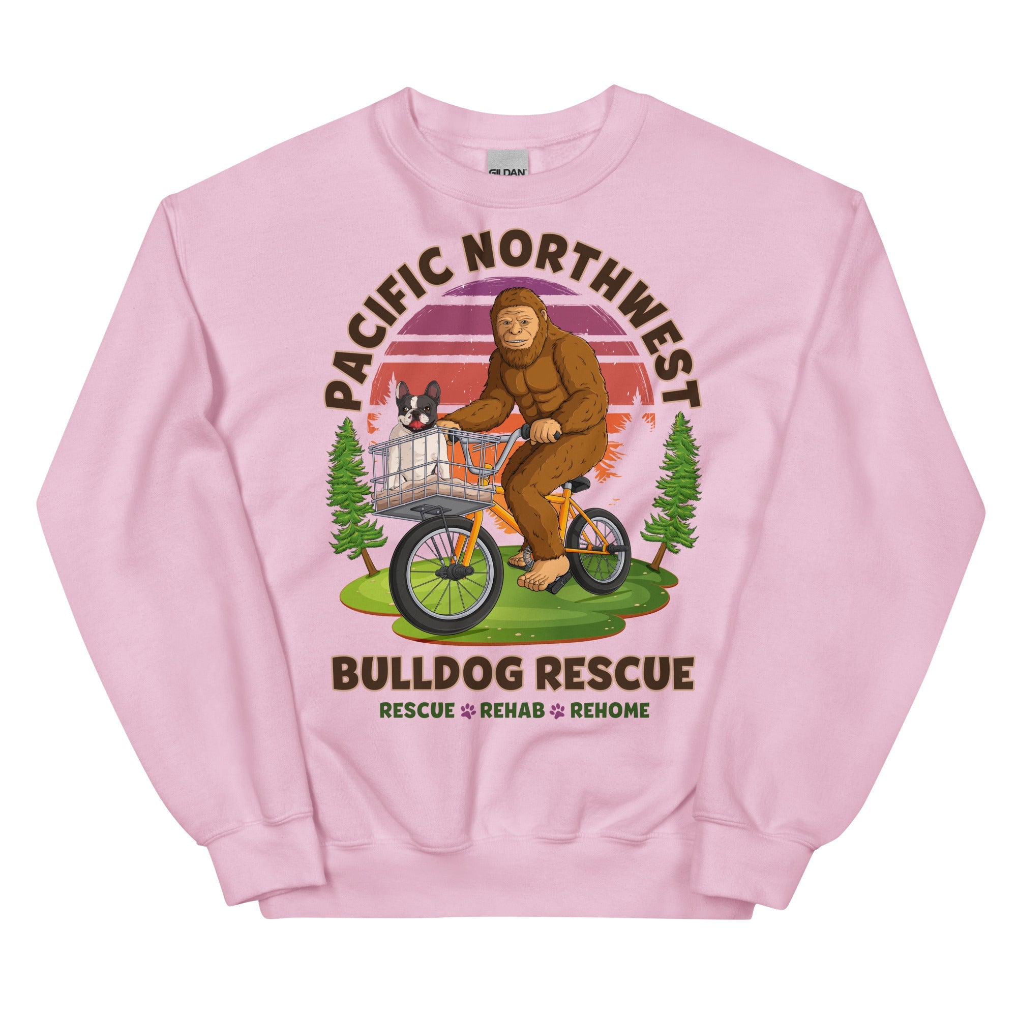 "Frenchies & Bigfoot" Pacific Northwest Bulldog Rescue Unisex Sweatshirt