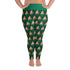 "Frenchies For Life" Green Plus Size Leggings | Fawn & White Colored