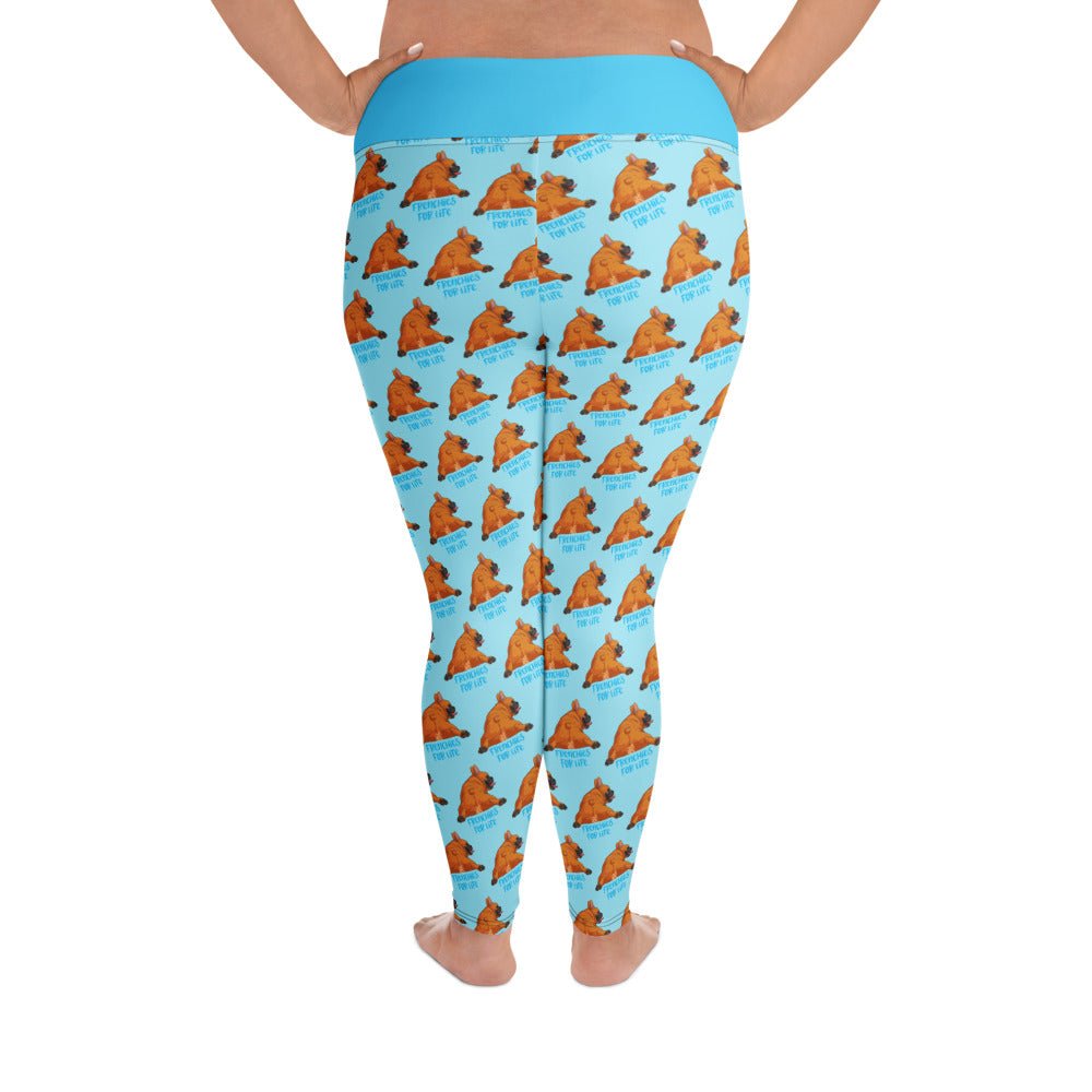 "Frenchies For Life" Plus Size Leggings | Red & White Colored