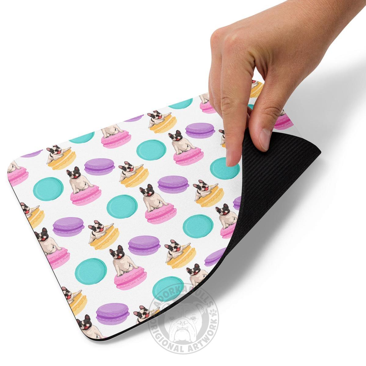 Frenchies & Macaroons Mouse Pad | Fawn & White Colored