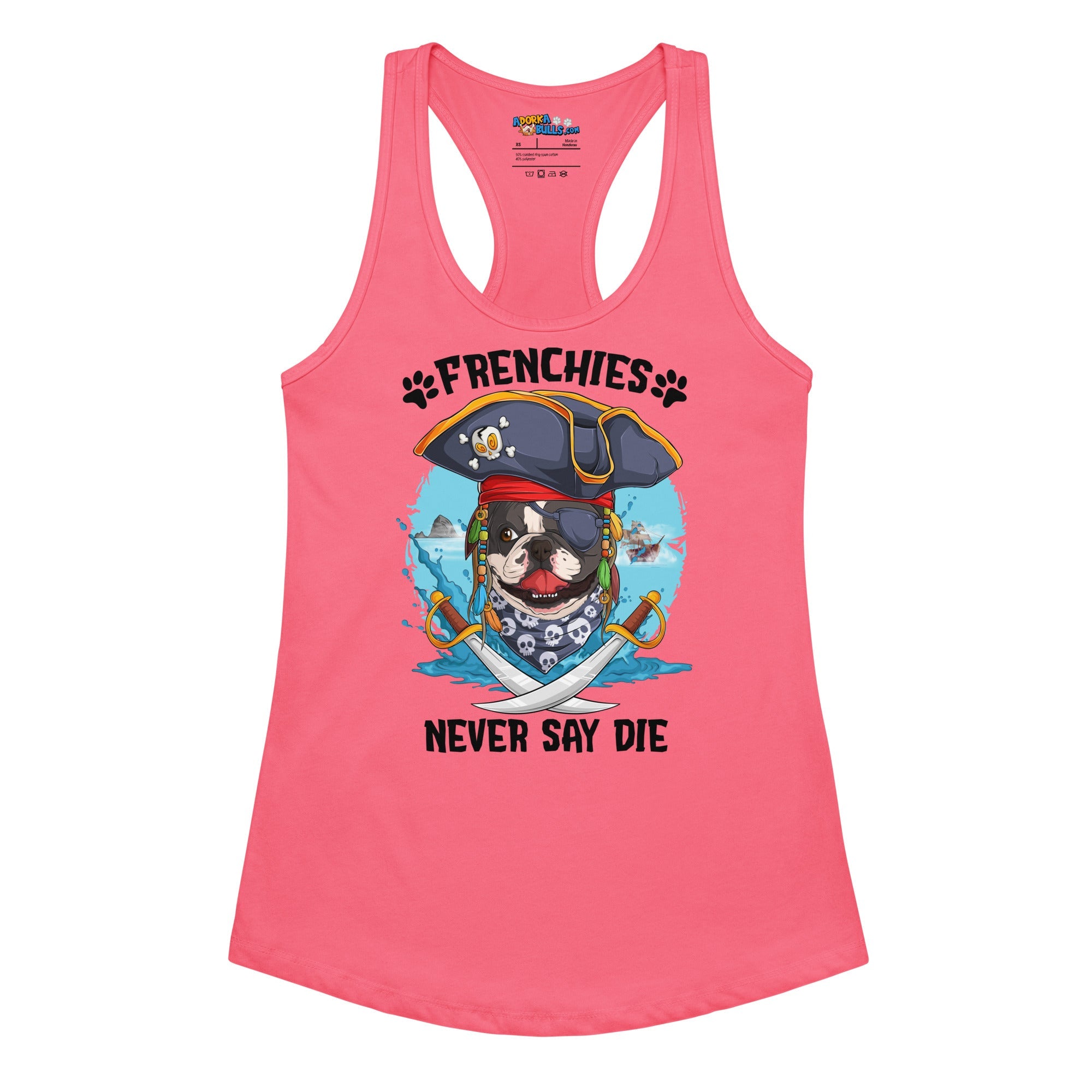 "Frenchies Never Say Die" French Bulldog Pirate Women’s Tank