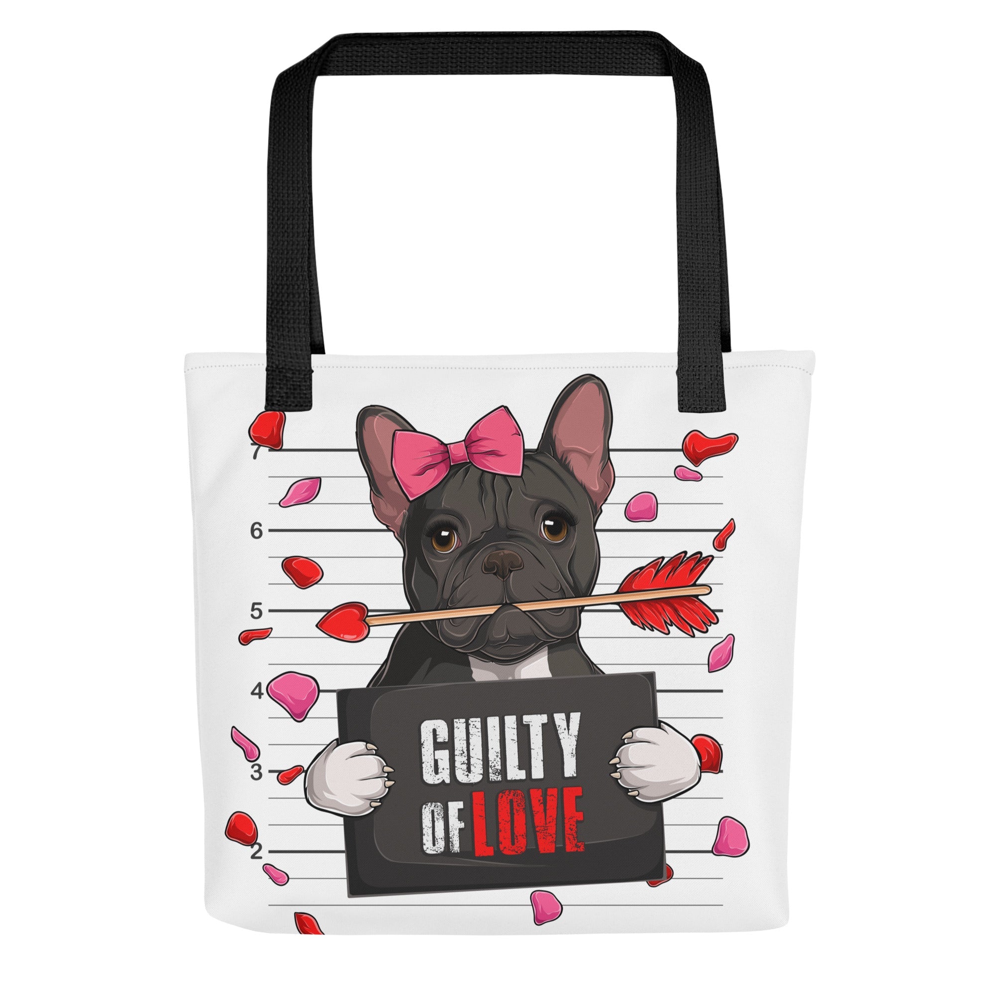 Gorgeous Black & White Colored Female French Bulldog Guilty of Love Tote Bag