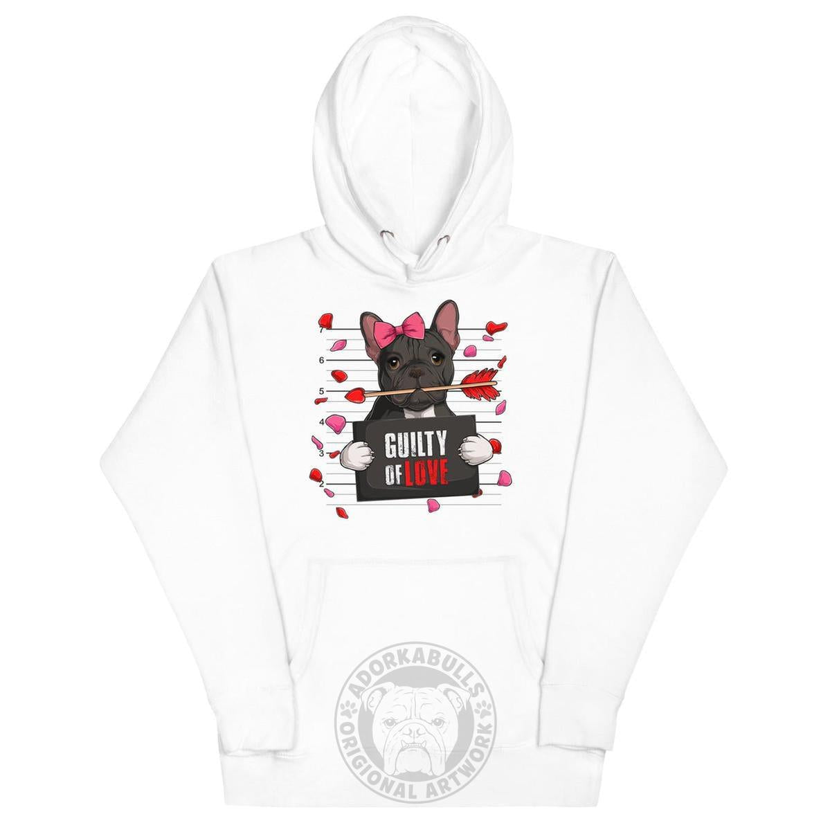 Gorgeous Black & White Colored Female French Bulldog Guilty of Love Unisex Hoodie