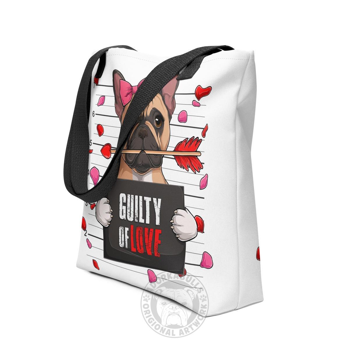 Gorgeous Fawn & White Colored Female French Bulldog Guilty of Love Tote Bag