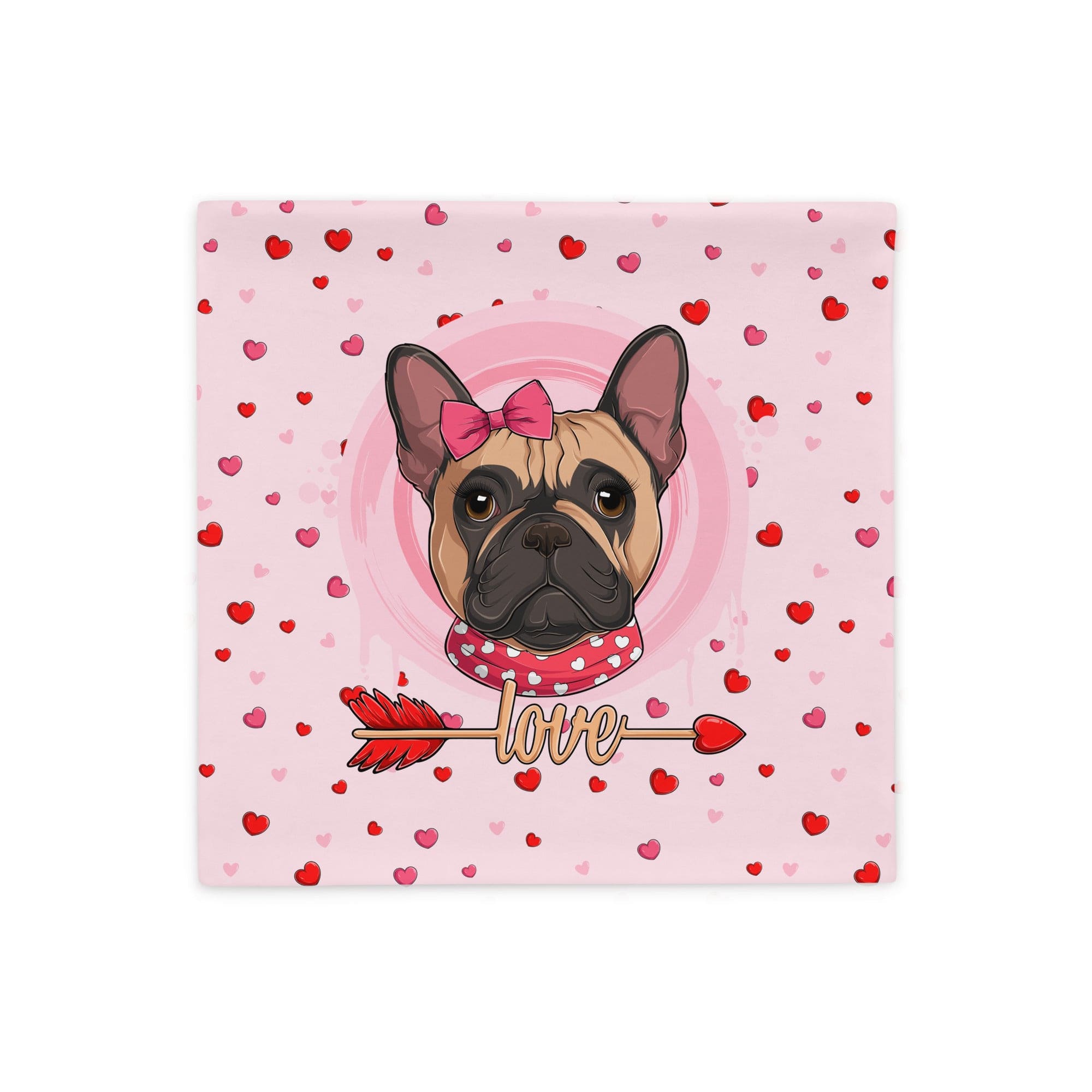 Gorgeous Fawn & White Colored Female French Bulldog Pink Valentine&