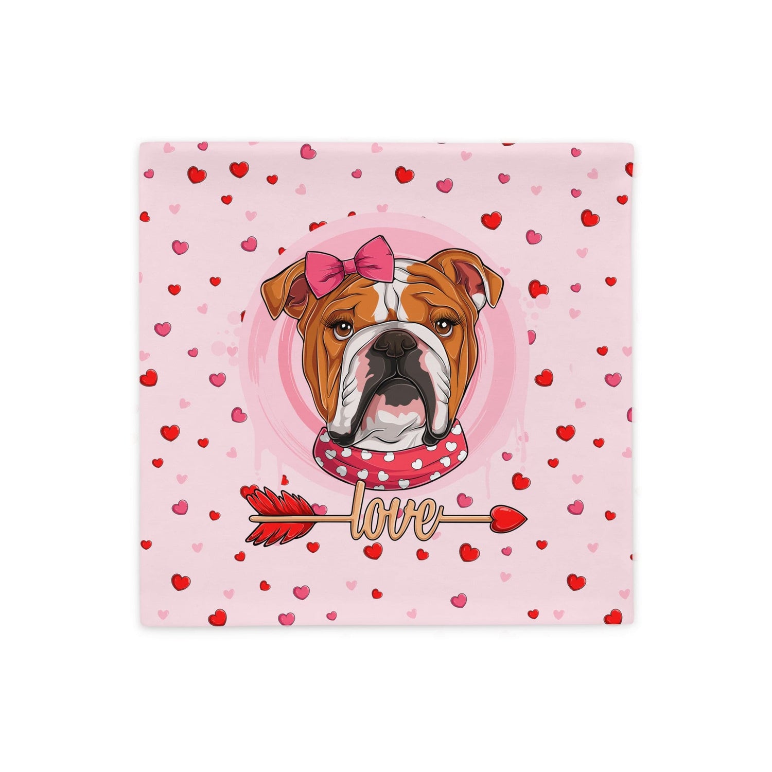Gorgeous Red & White Colored Female English Bulldog Pink Valentine&