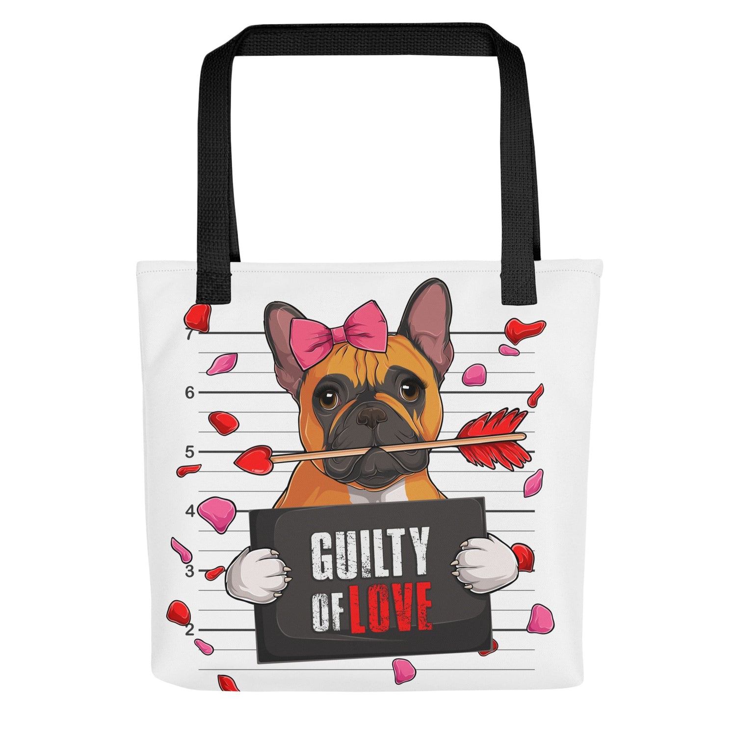 Gorgeous Red & White Colored Female French Bulldog Guilty of Love Tote Bag