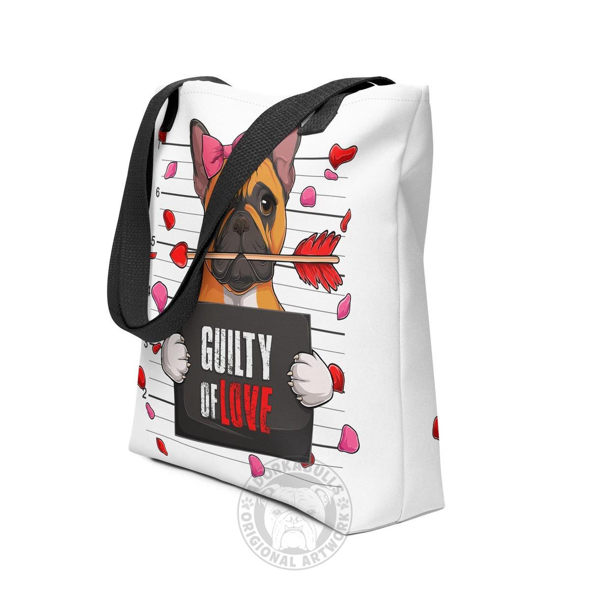 Gorgeous Red & White Colored Female French Bulldog Guilty of Love Tote Bag