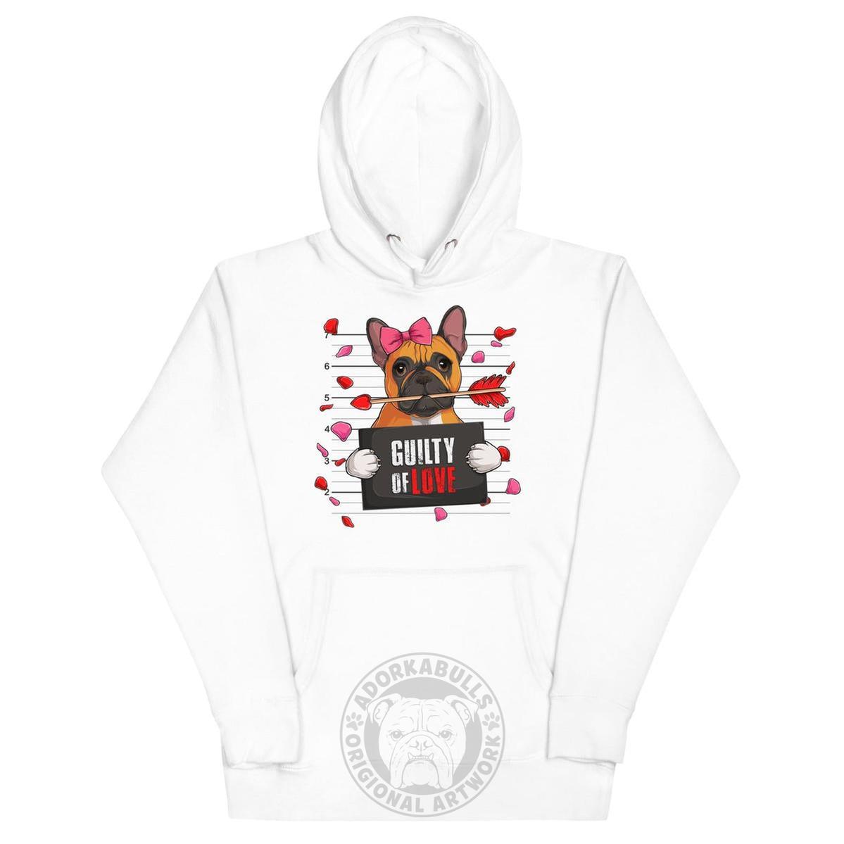 Gorgeous Red & White Colored Female French Bulldog Guilty of Love Unisex Hoodie