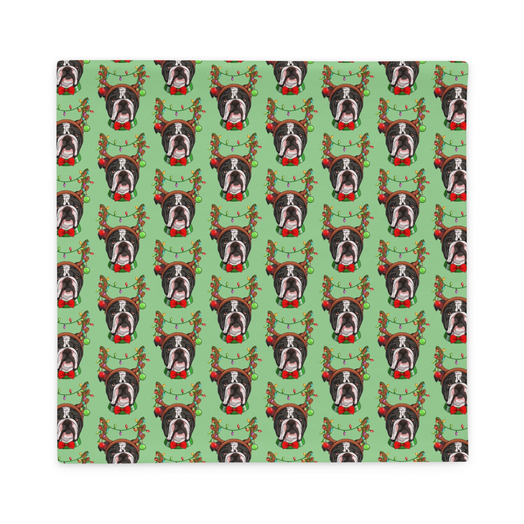 Grumpy Reindeer Male Bulldog Pillow Case | Black & White Colored