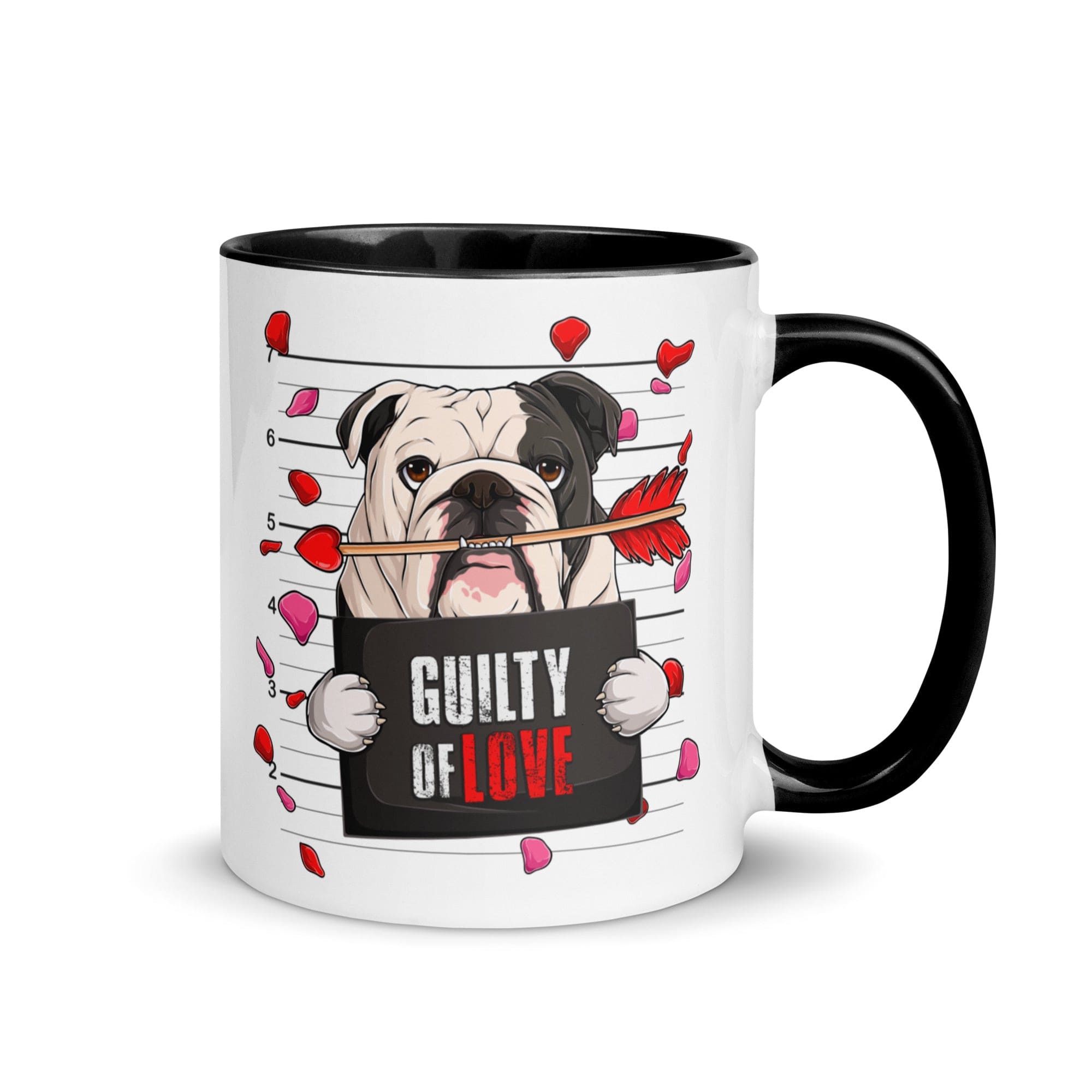 "Guilty of Love" English Bulldog Mug | B&W Colored Male