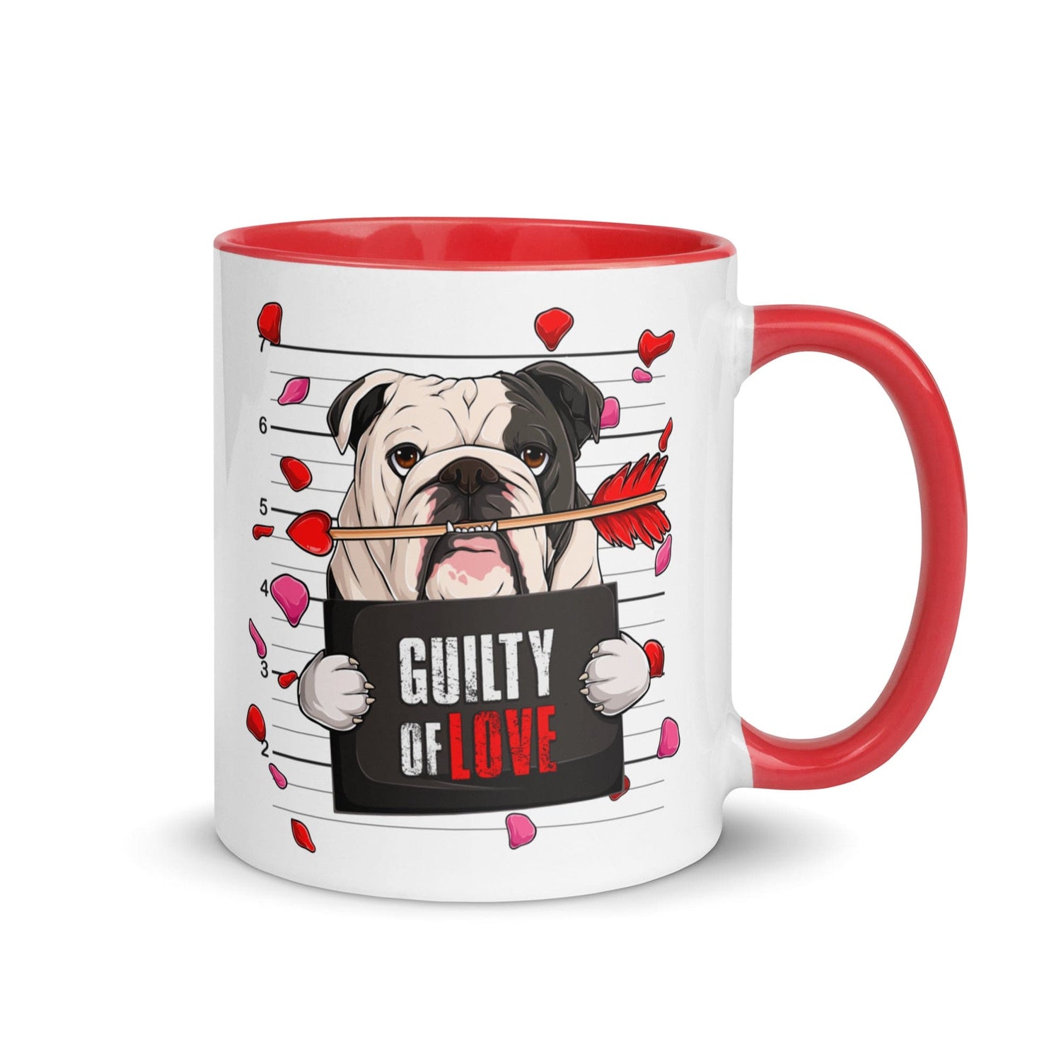 "Guilty of Love" English Bulldog Mug | B&W Colored Male