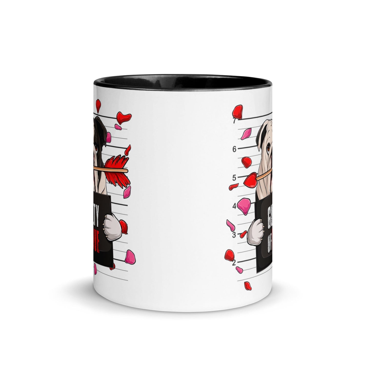 "Guilty of Love" English Bulldog Mug | B&W Colored Male