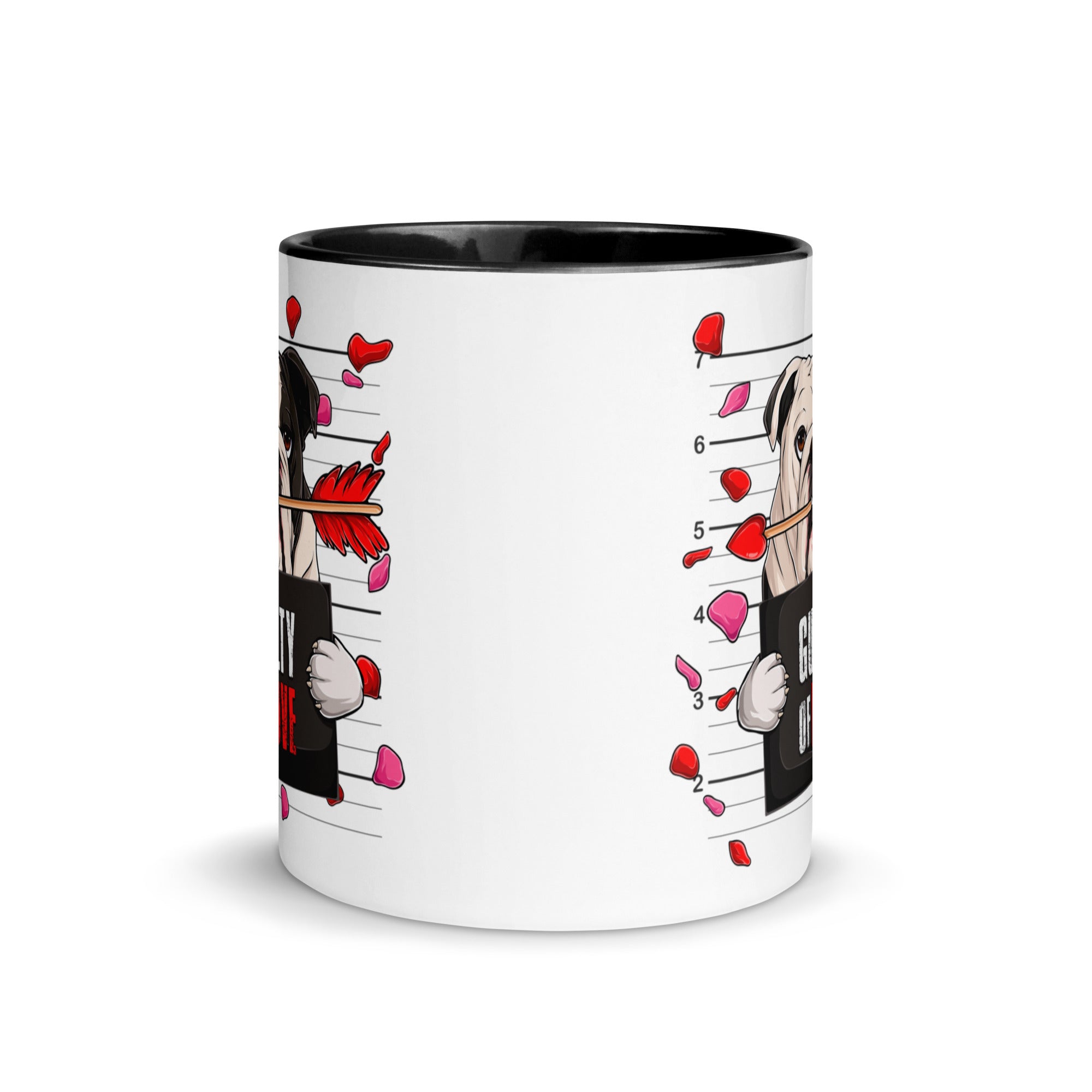 "Guilty of Love" English Bulldog Mug | B&W Colored Male