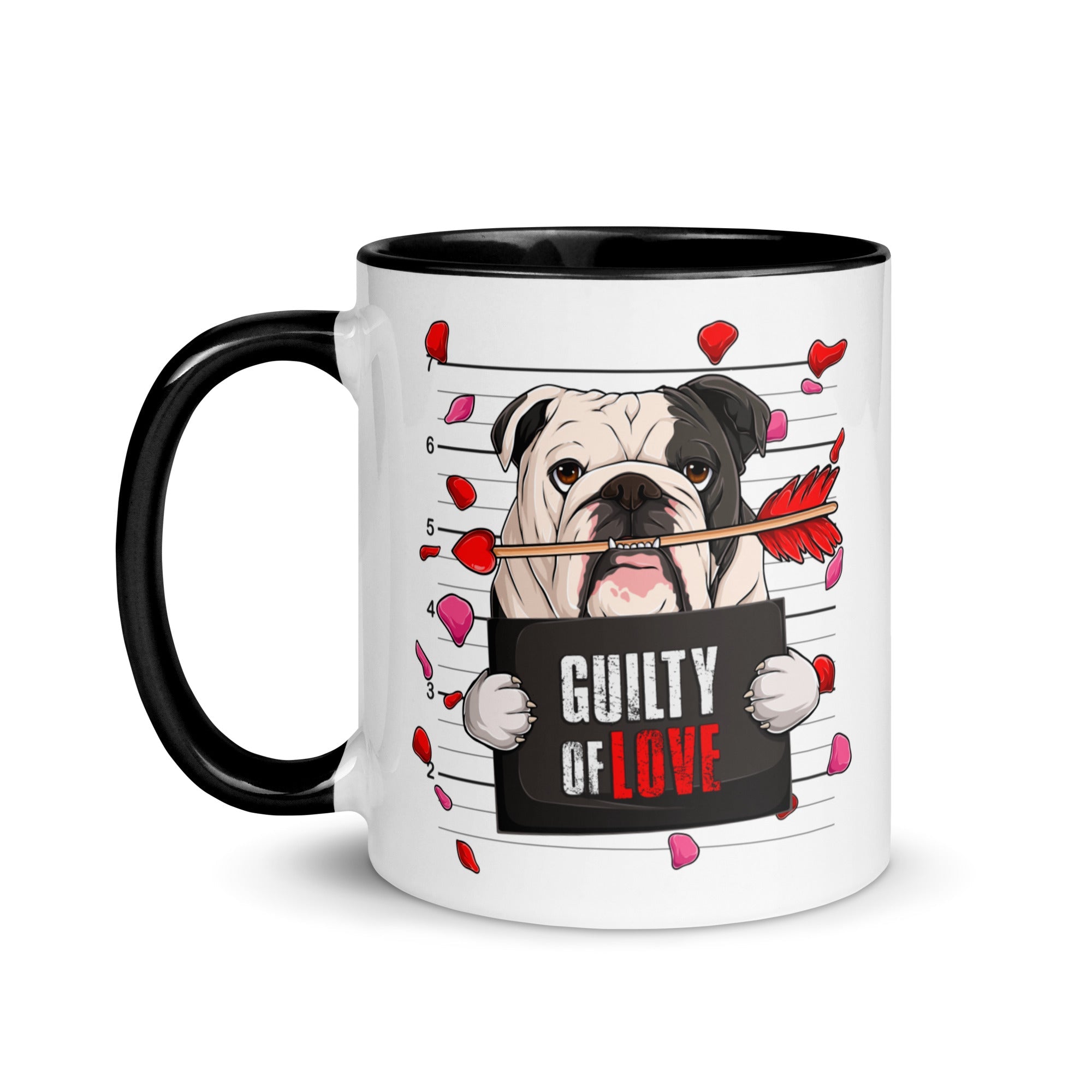 "Guilty of Love" English Bulldog Mug | B&W Colored Male