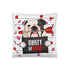 "Guilty of Love" English Bulldog Throw Pillow | B&W Colored Male