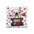 "Guilty of Love" English Bulldog Throw Pillow | Fawn & White Colored Male