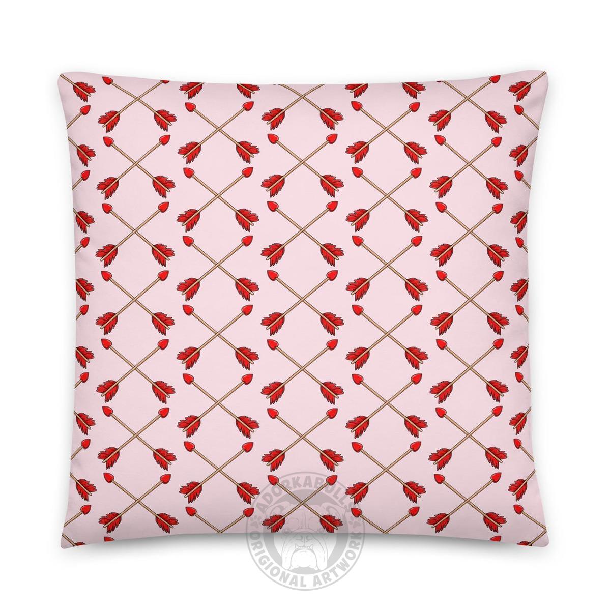 "Guilty of Love" English Bulldog Throw Pillow | Red & White Male