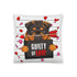 "Guilty of Love" English Bulldog Throw Pillow | Tri Colored Male