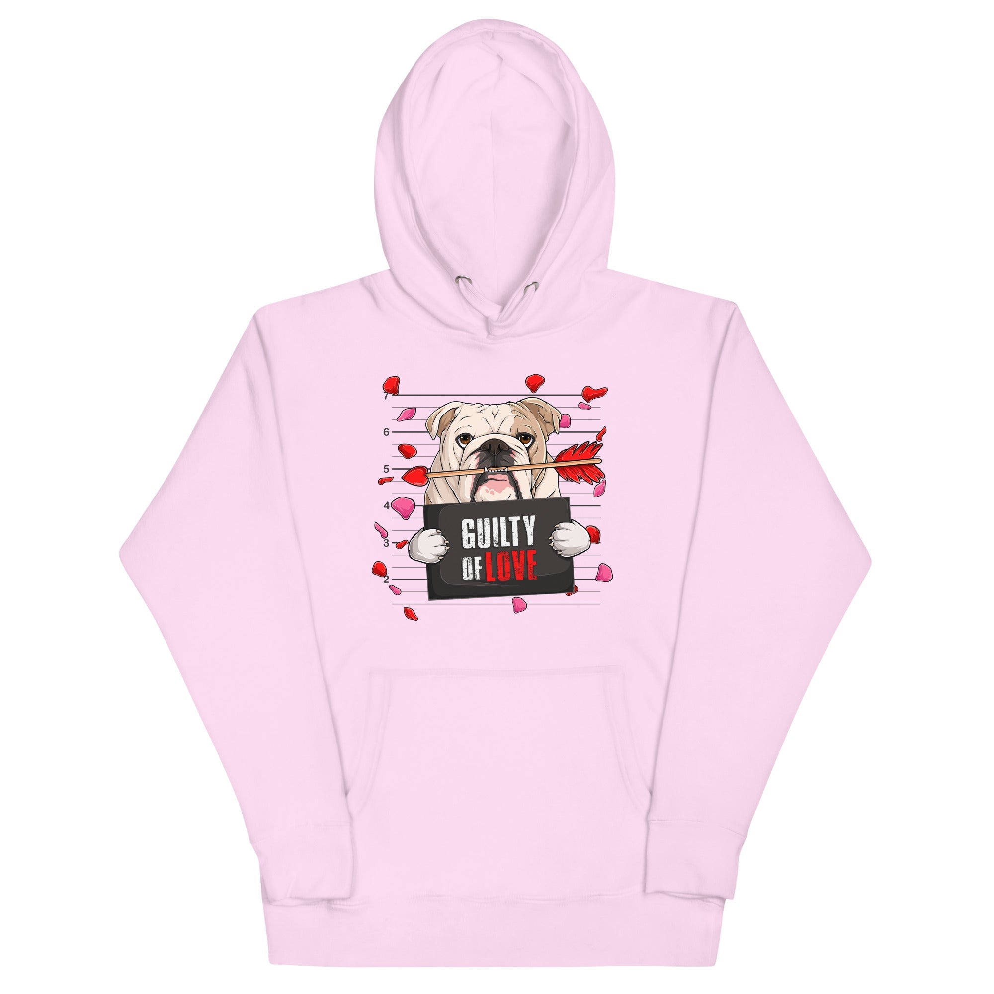 "Guilty of Love" English Bulldog Unisex Hoodie | Fawn Colored Male