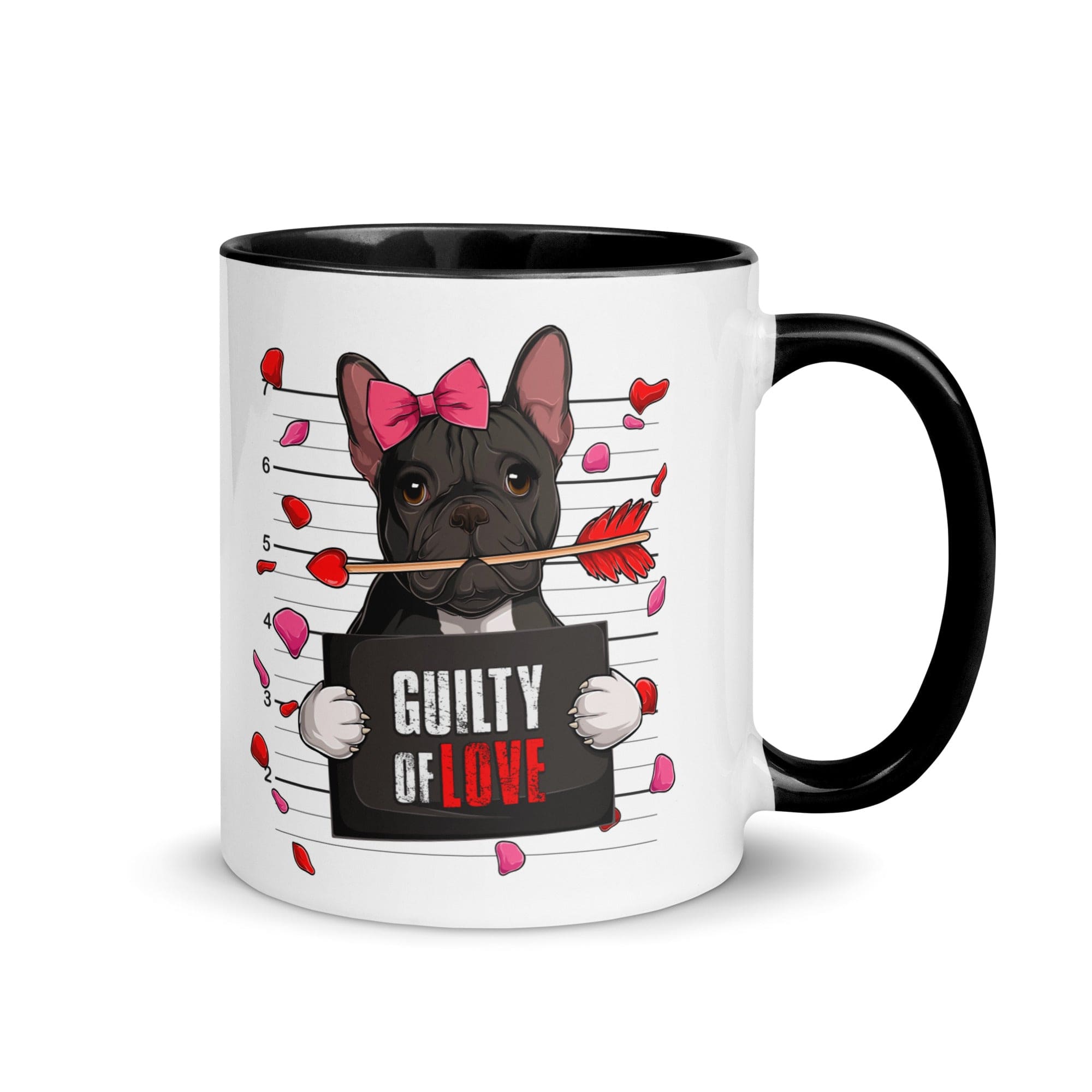 "Guilty of Love" French Bulldog Mug | B&W Colored Female