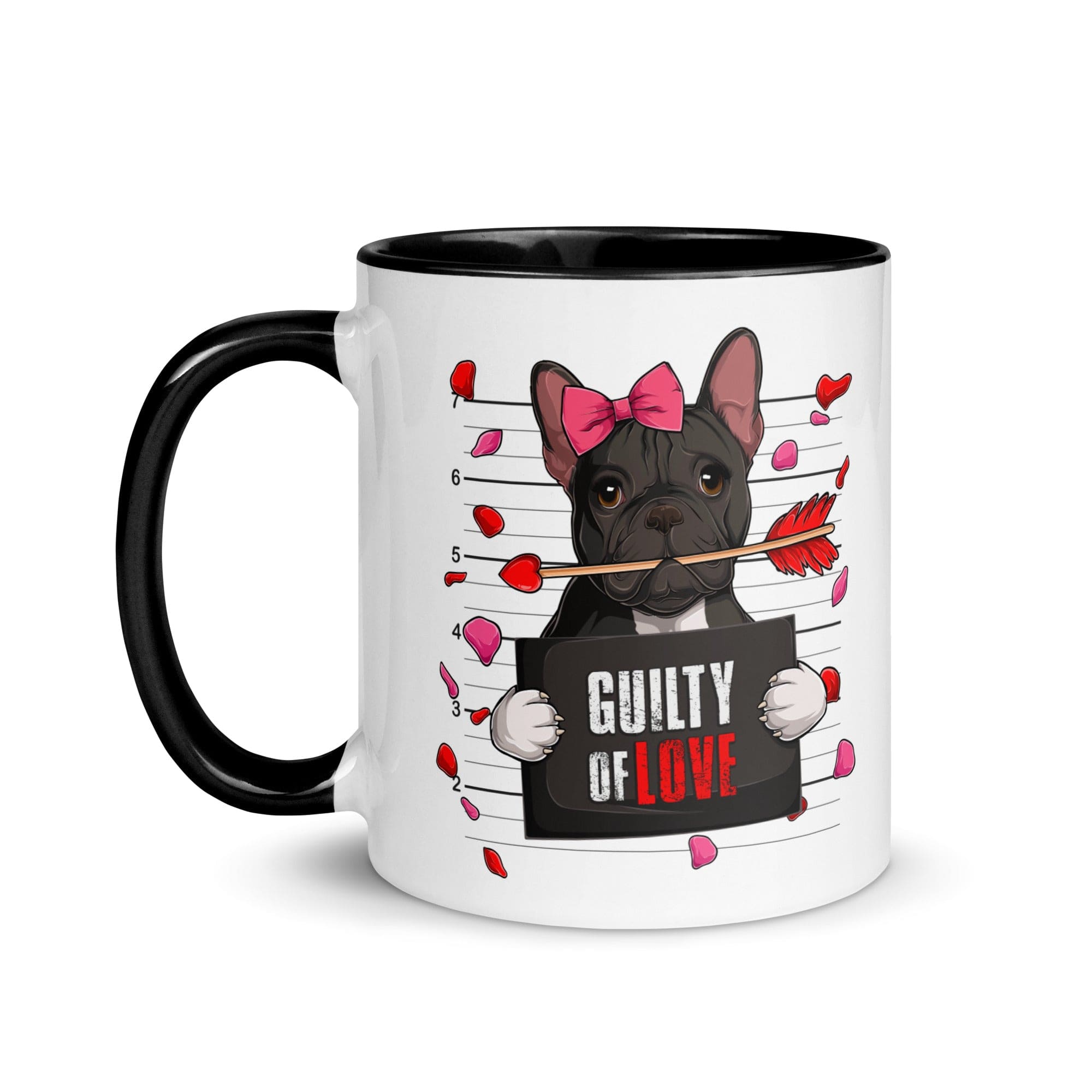 "Guilty of Love" French Bulldog Mug | B&W Colored Female