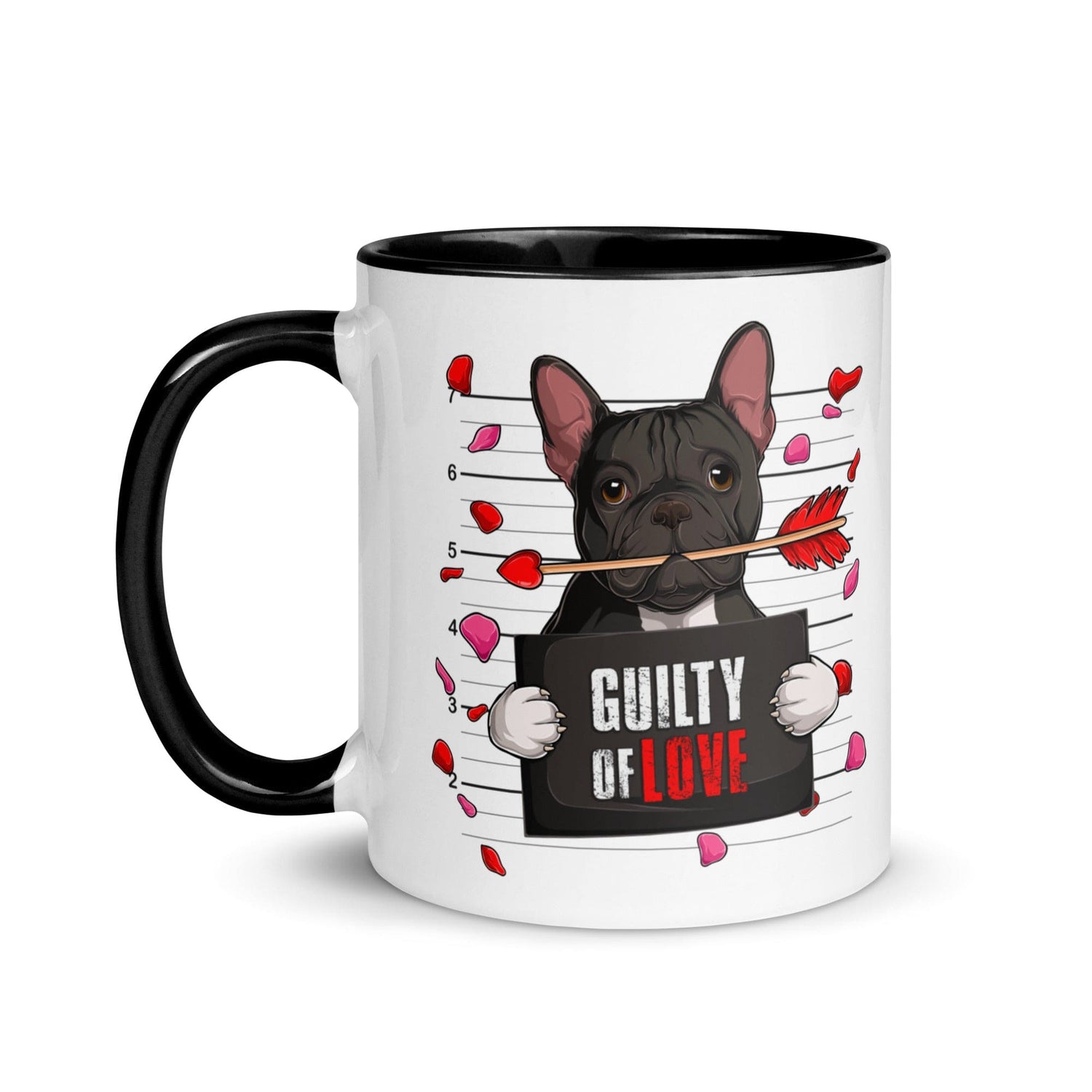 "Guilty of Love" French Bulldog Mug | B&W Colored Male