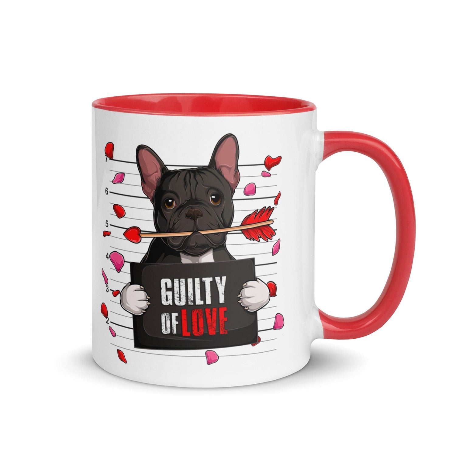 "Guilty of Love" French Bulldog Mug | B&W Colored Male