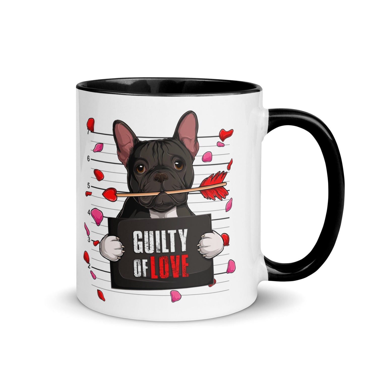 "Guilty of Love" French Bulldog Mug | B&W Colored Male