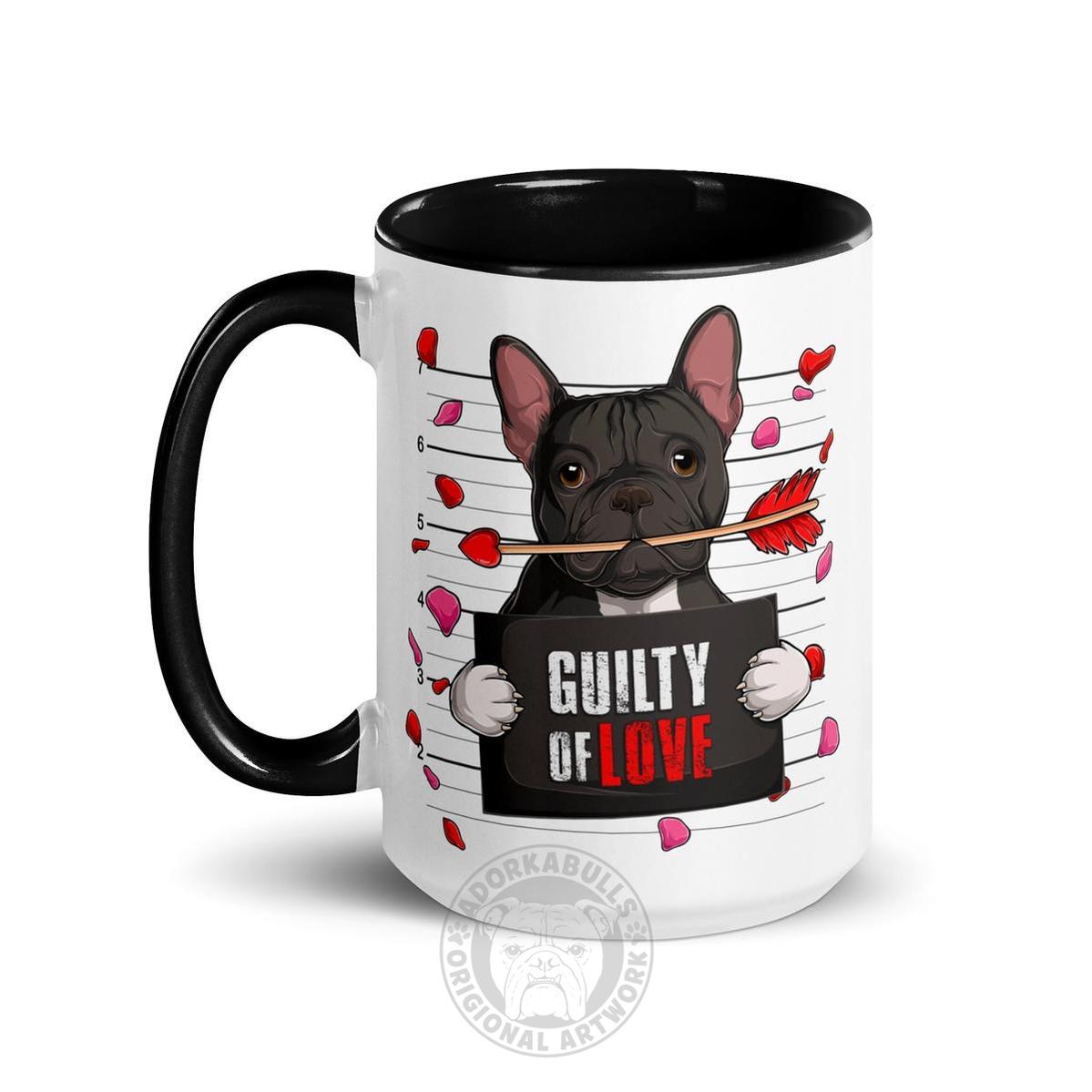 "Guilty of Love" French Bulldog Mug | B&W Colored Male