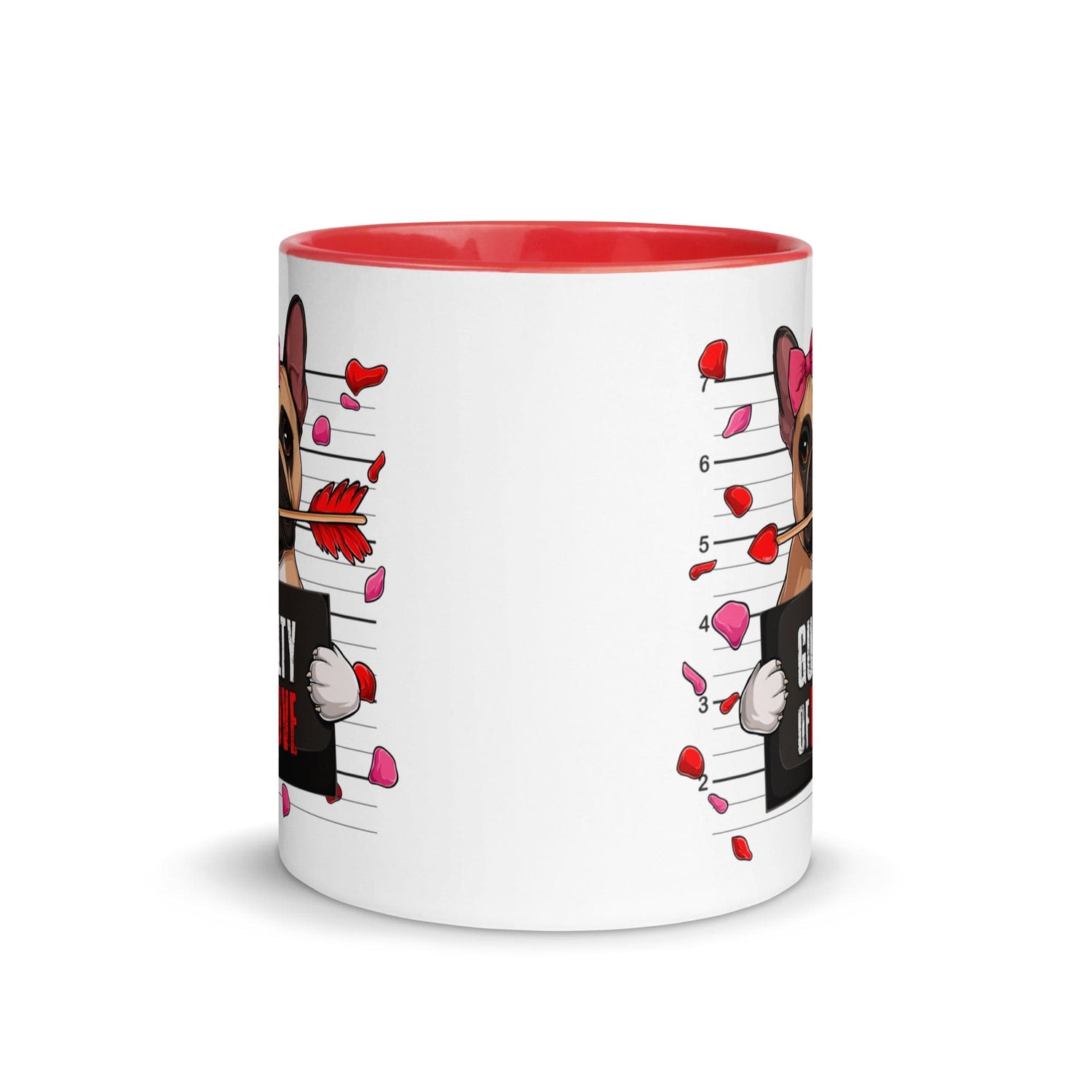 "Guilty of Love" French Bulldog Mug | Fawn & White Colored Female