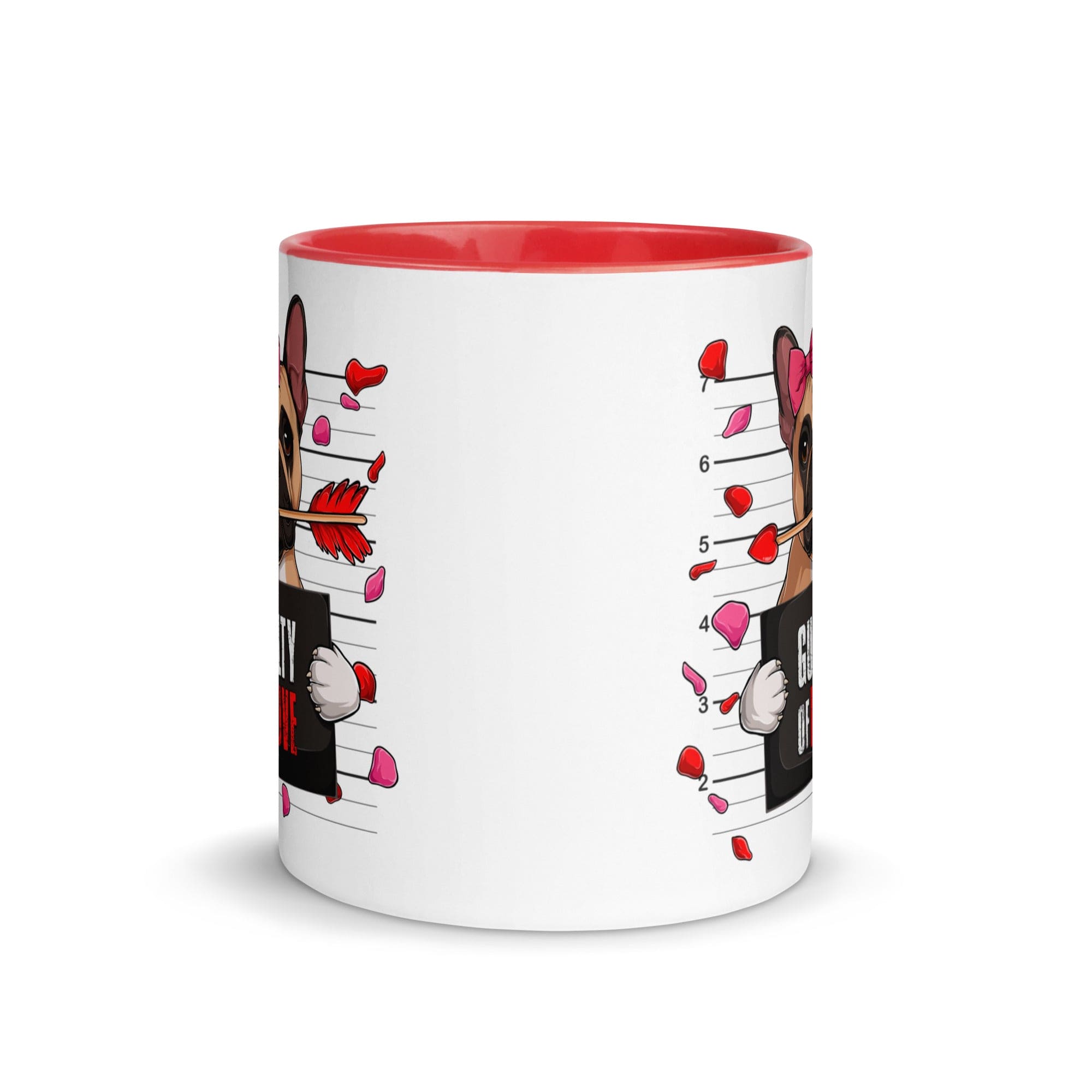 "Guilty of Love" French Bulldog Mug | Fawn & White Colored Female