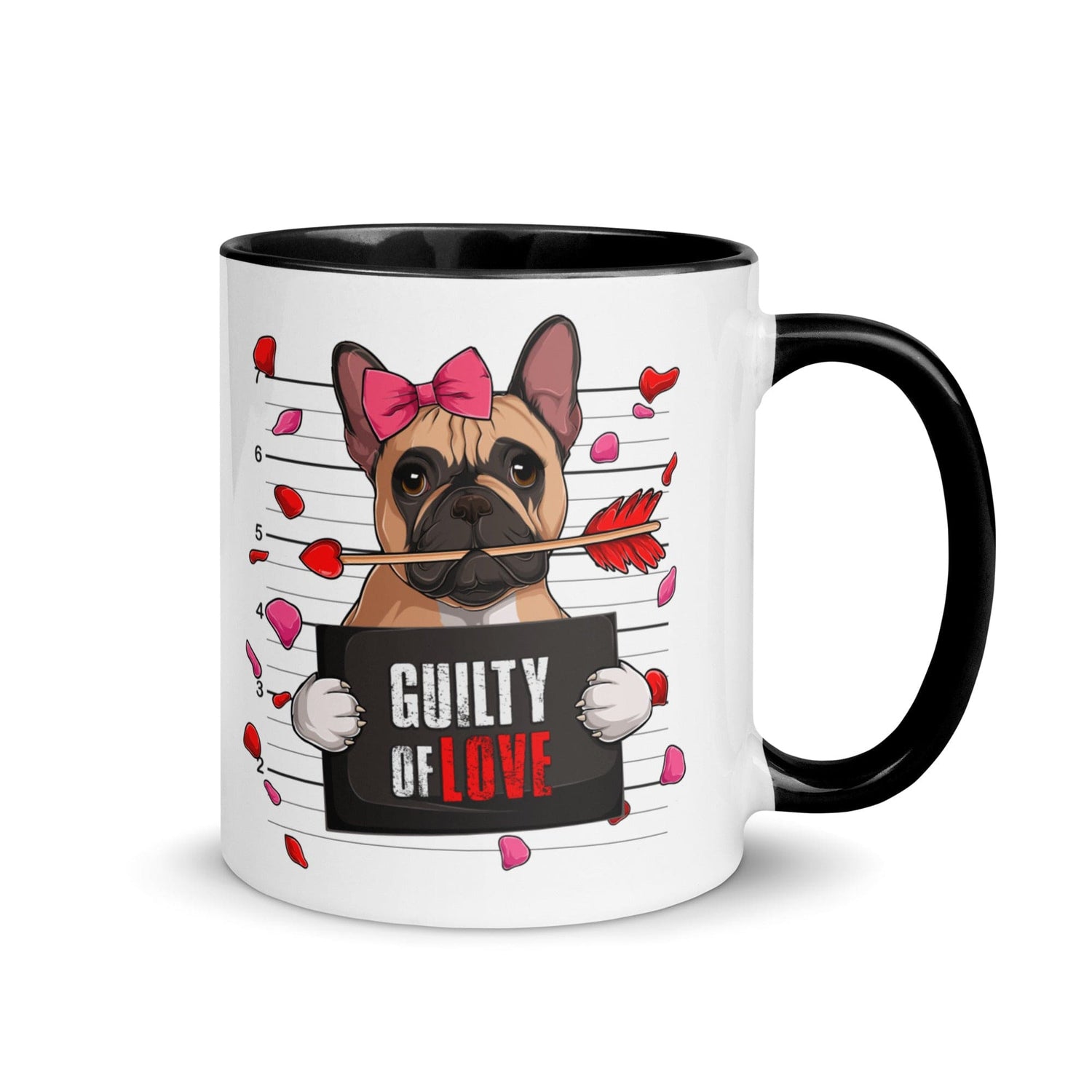 "Guilty of Love" French Bulldog Mug | Fawn & White Colored Female