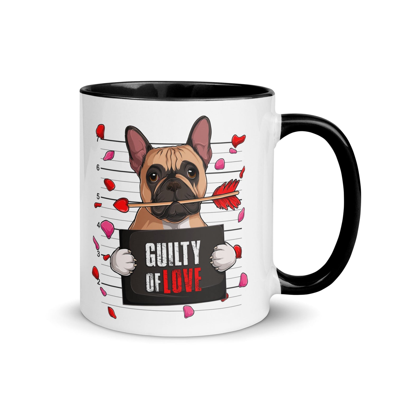 "Guilty of Love" French Bulldog Mug | Fawn & White Colored Male