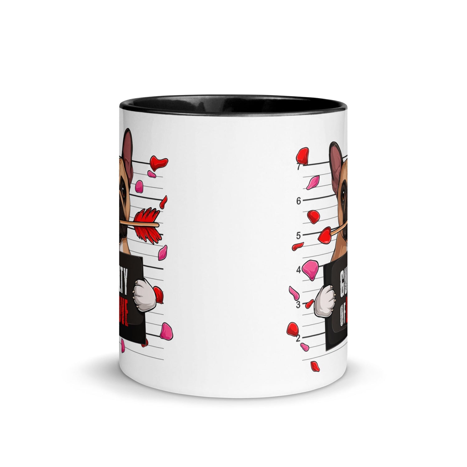 "Guilty of Love" French Bulldog Mug | Fawn & White Colored Male