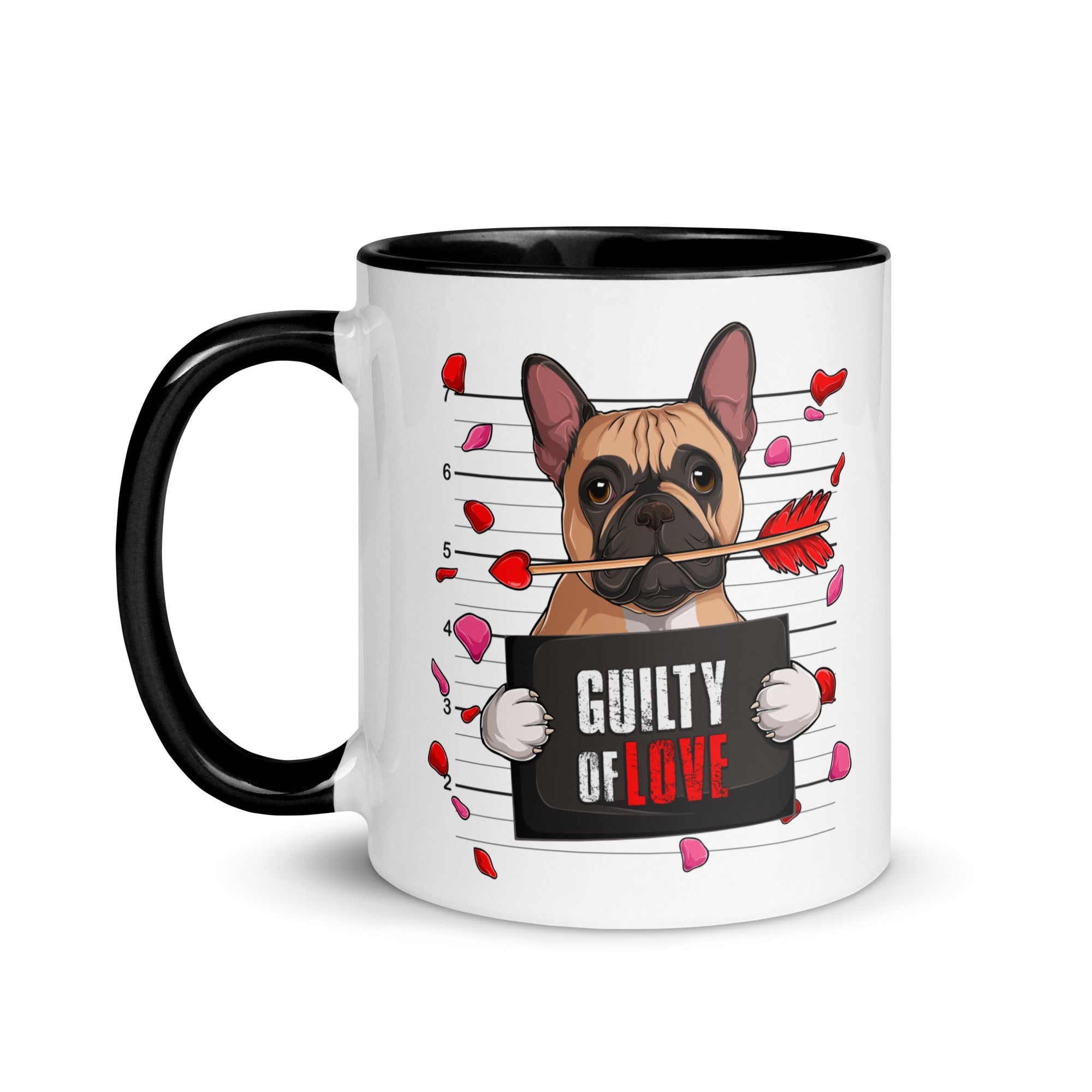 "Guilty of Love" French Bulldog Mug | Fawn & White Colored Male